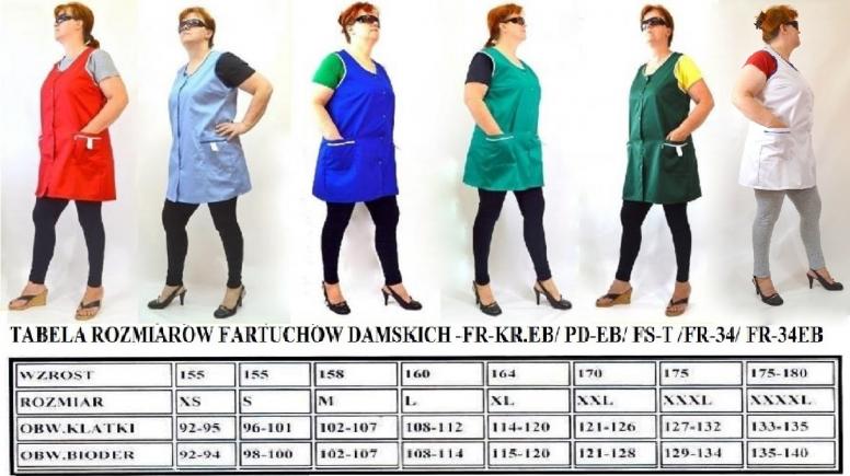 Fartuchy damskie bez r�kaw�w producent Rates