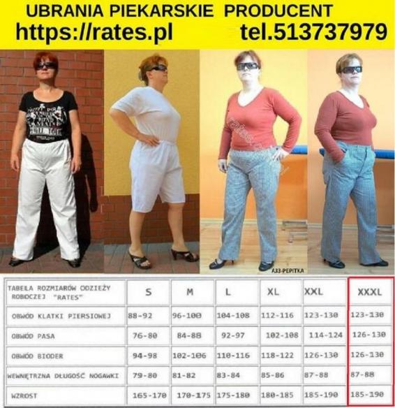 tabela rozmiar�w odzie�y piekarskiej Rates
