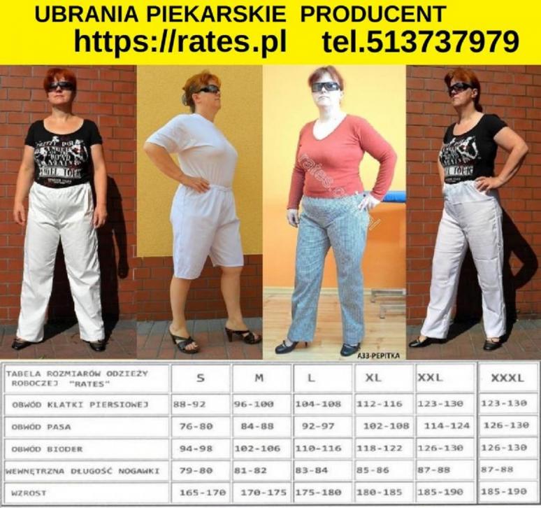 spodnie piekarskie producent